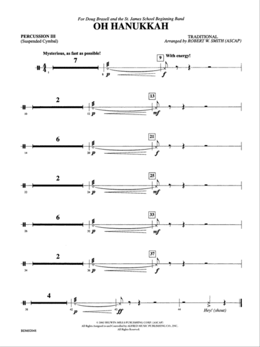 Oh Hanukkah: 3rd Percussion Concert Band scores gallery preview page 1