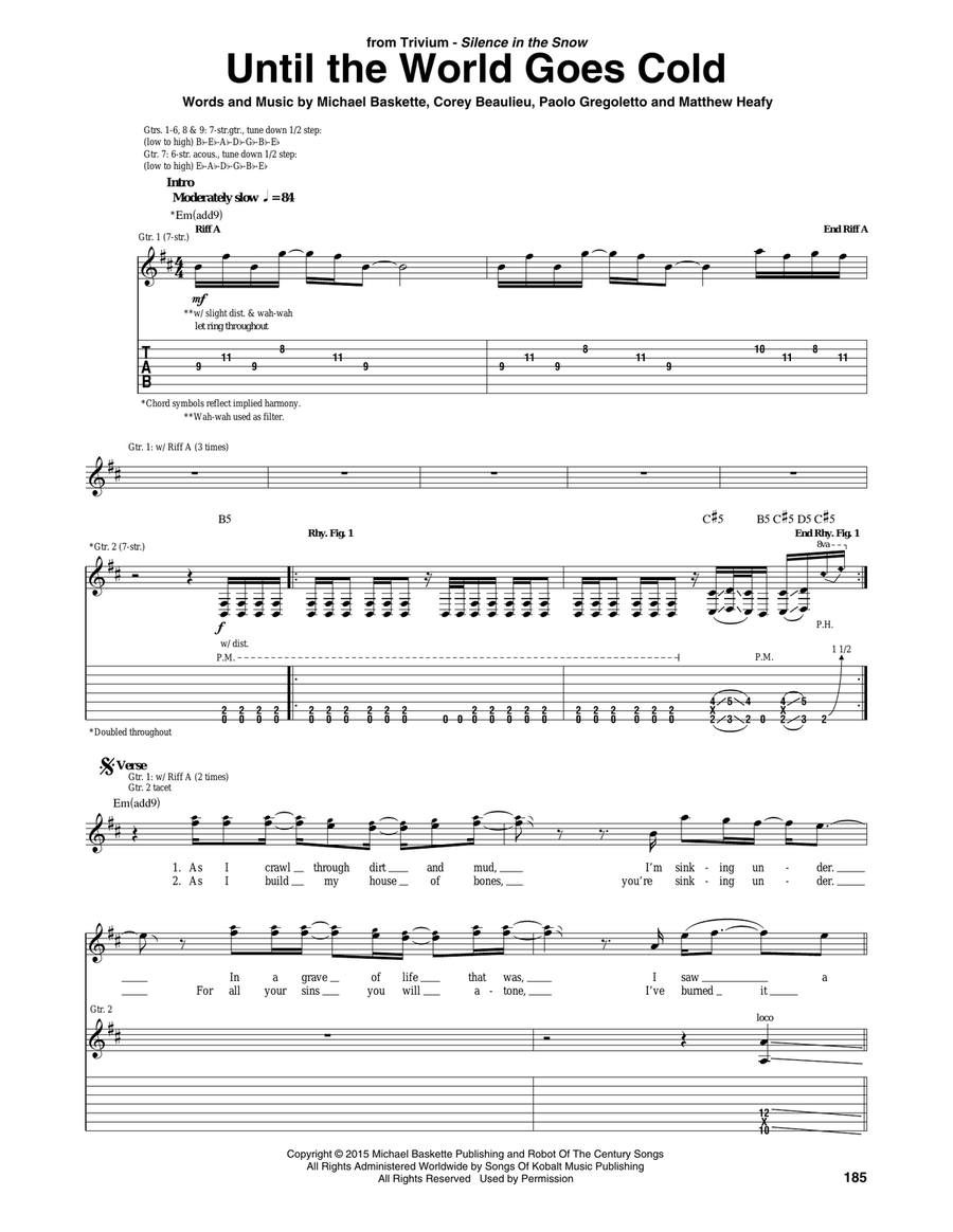 Until The World Goes Cold Acoustic Guitar scores gallery preview page 1