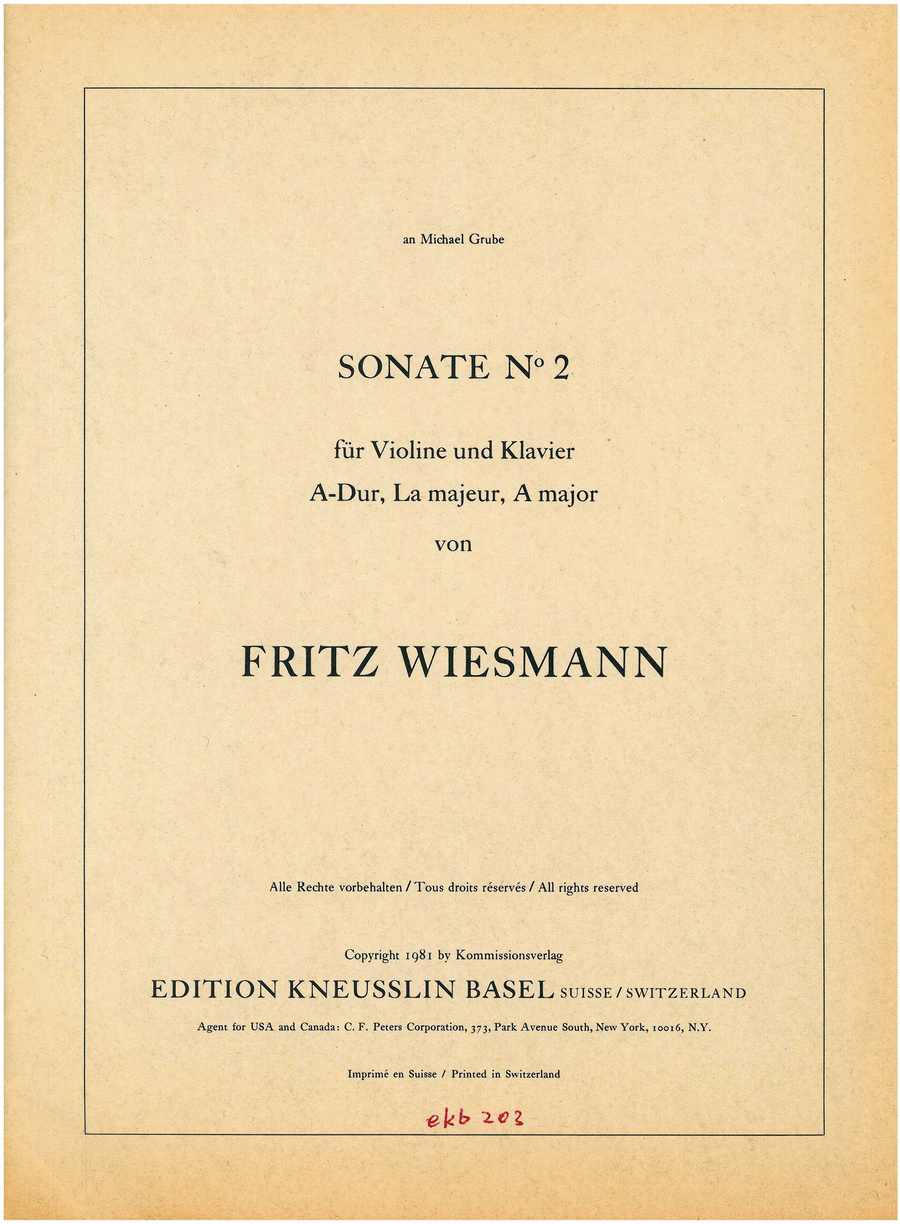 Sonata no. 2 for violin and piano Violin Solo scores gallery preview page 1