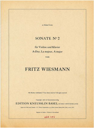 Book cover for Sonata no. 2 for violin and piano