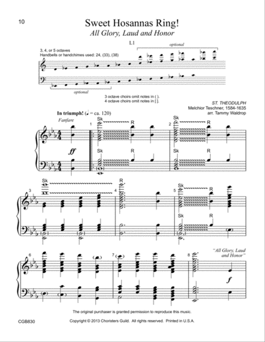 Spring Ring! (3-5 octaves) (Reproducible music for handbells or handchimes 5-Octaves scores gallery preview page 9