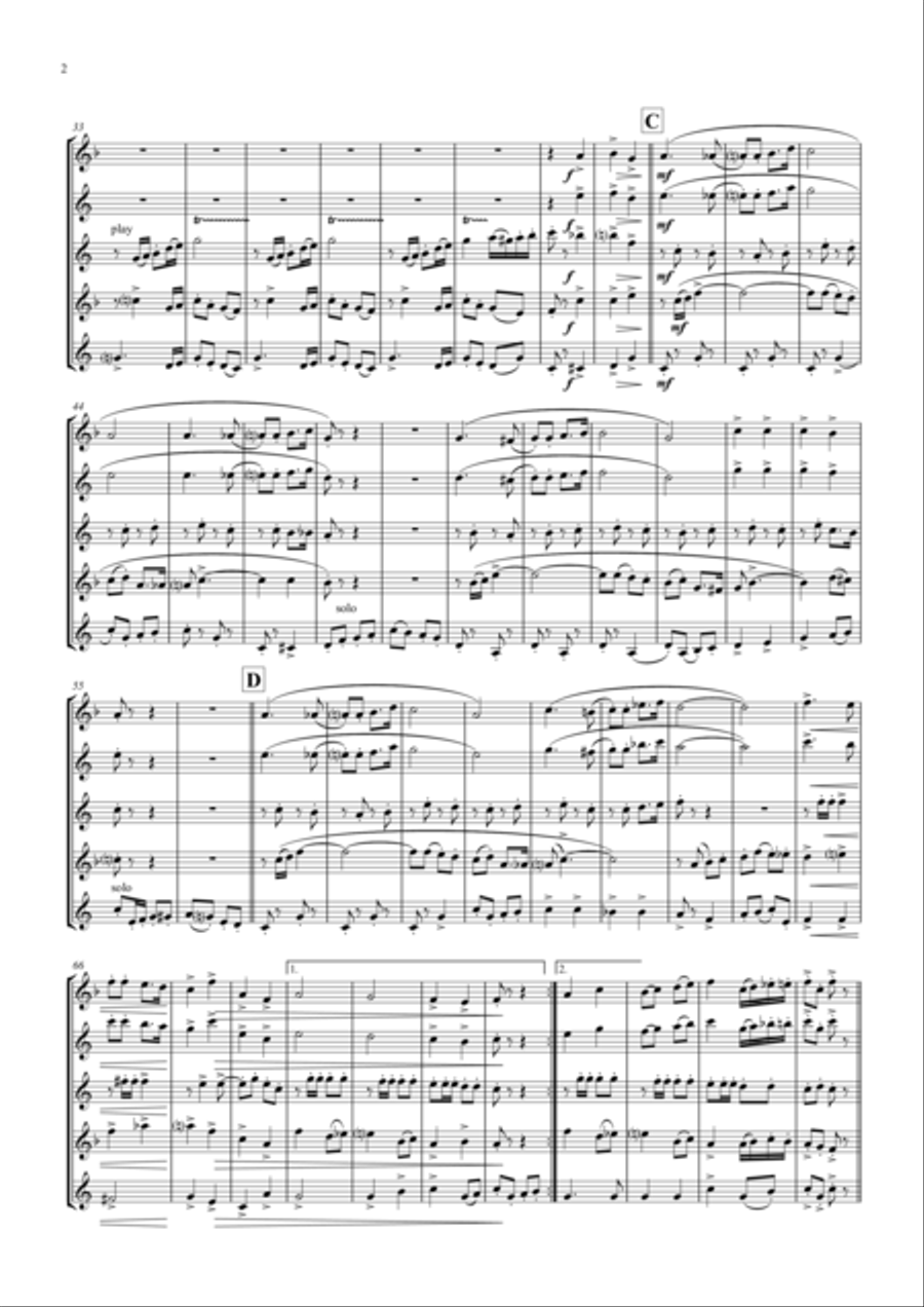 Allerbester Laune - German Polka - Saxophone Quartet Saxophone Quartet scores gallery preview page 2