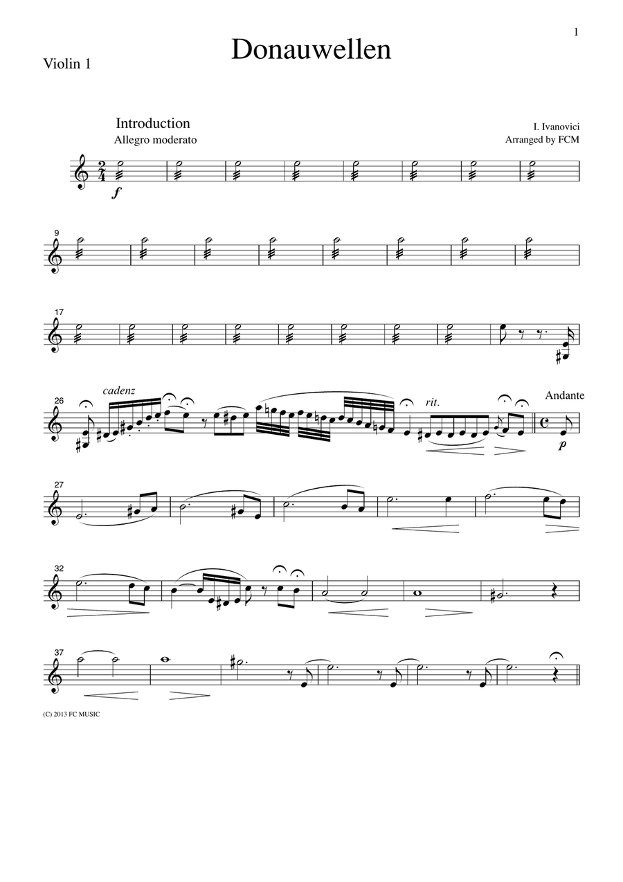 Ivanovici Donauwellen, for string quartet, CI001 String Quartet scores gallery preview page 5
