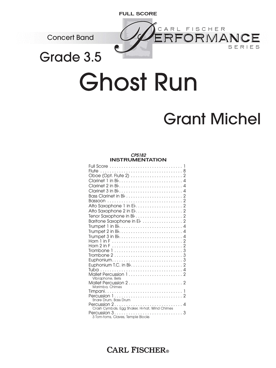Ghost Run Concert Band scores gallery preview page 1