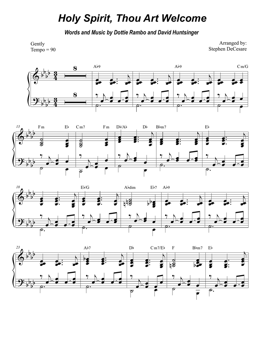 Holy Spirit, Thou Art Welcome Piano scores gallery preview page 5