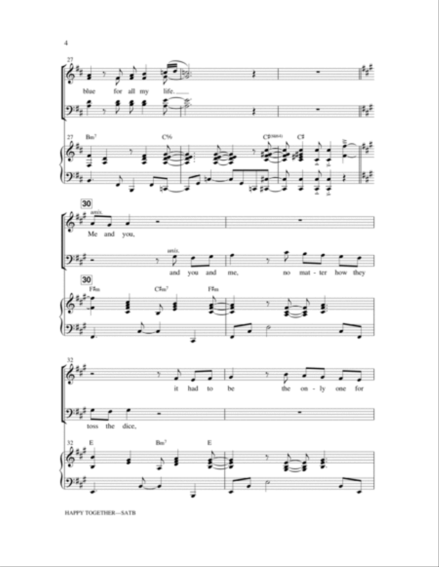 Happy Together Happy Together 4-Part scores gallery preview page 4