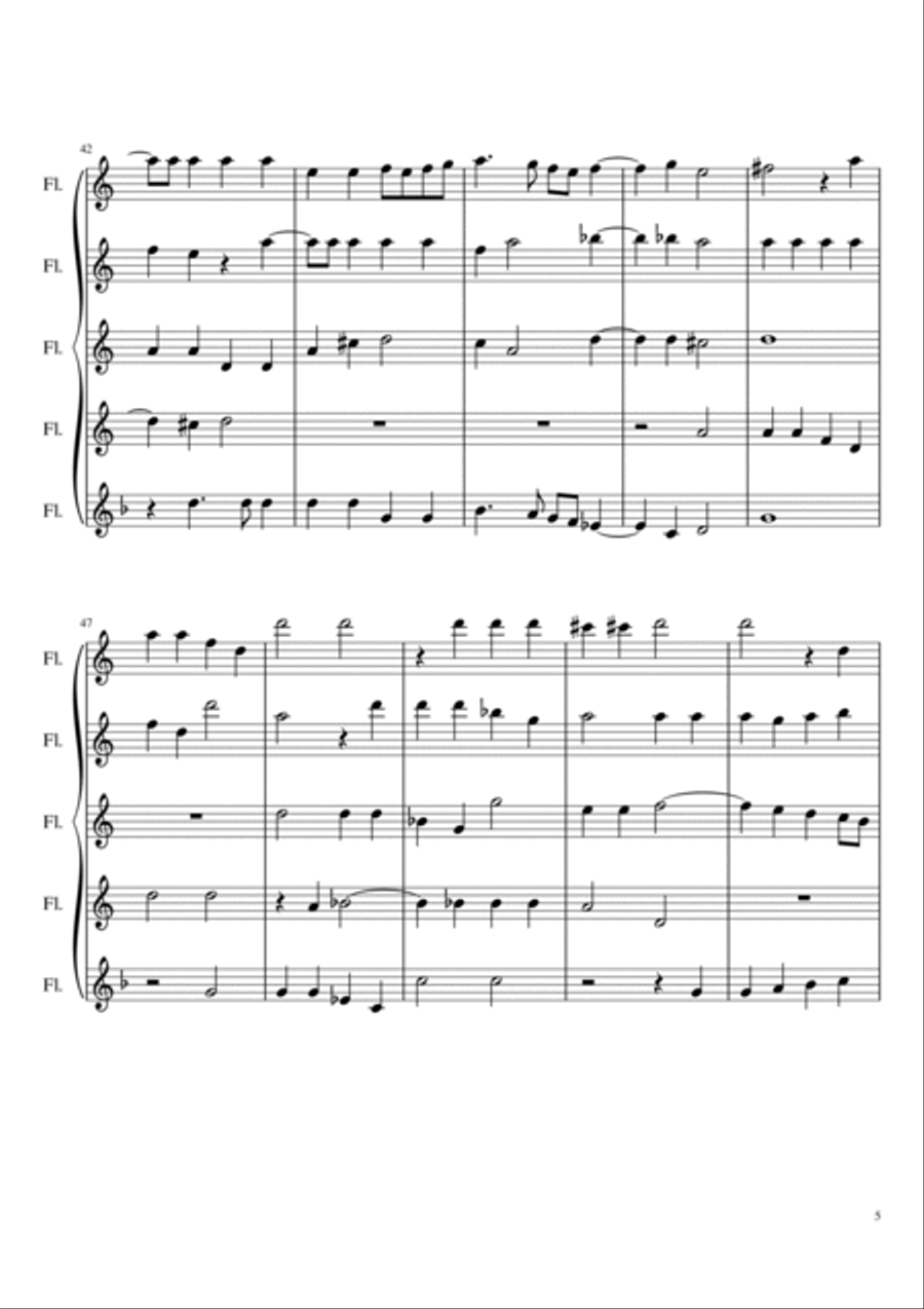 Lieta più dell'usato (Il prima libro de madrigali a cinque voci) 3 octobre 1573 Woodwind Quintet scores gallery preview page 5