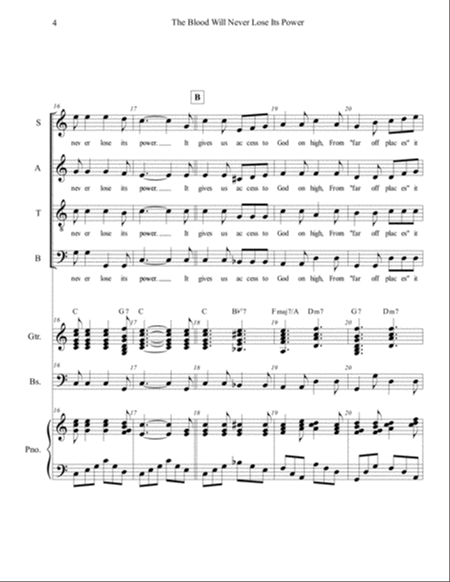 The Blood Will Never Loses Its Power - 1912 4-Part scores gallery preview page 5