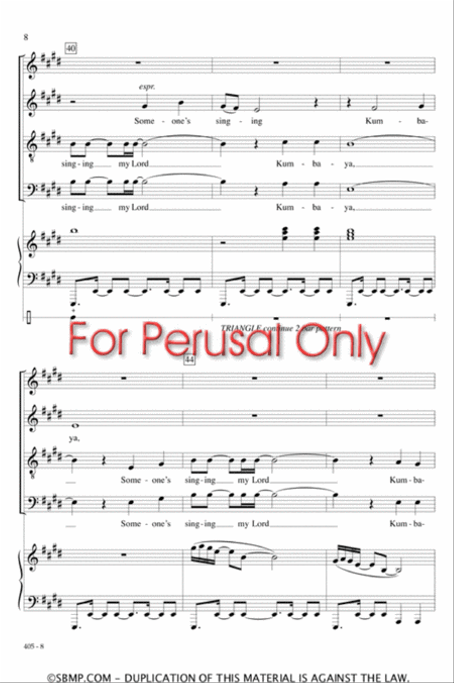 Kumbaya - SATB Octavo 4-Part scores gallery preview page 8