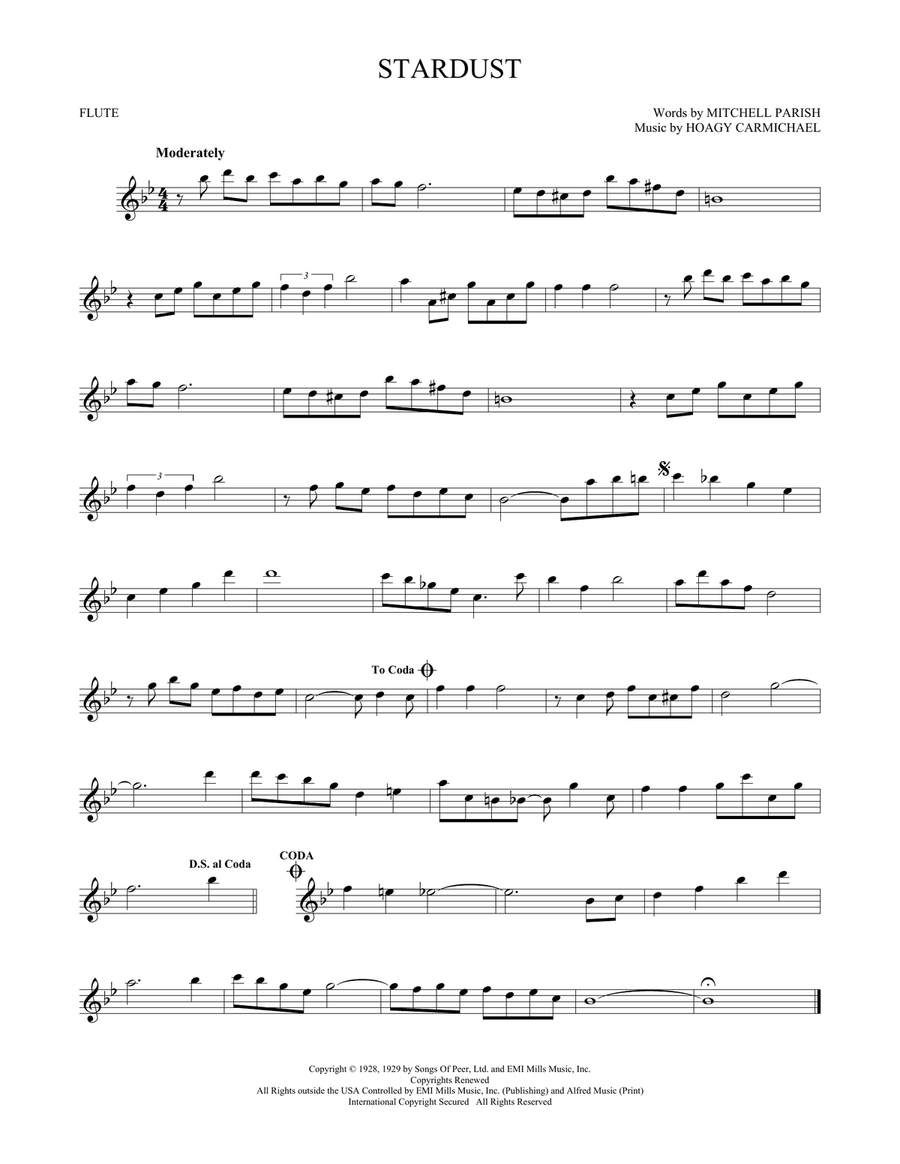 Stardust Stardust Flute Solo scores gallery preview page 1