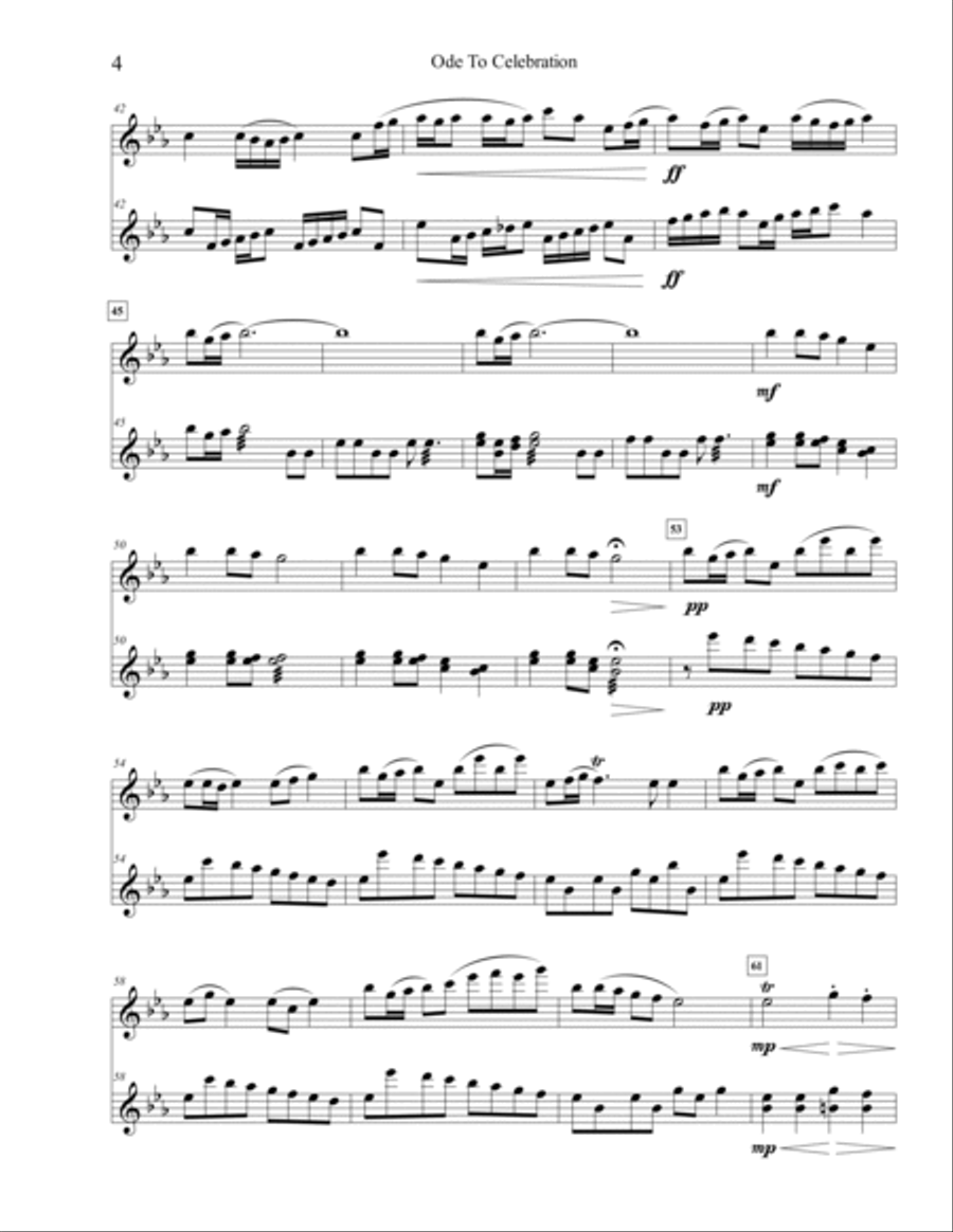 Ode to Celebration (Duet for Flute and 3-Octave Marimba) Flute scores gallery preview page 5