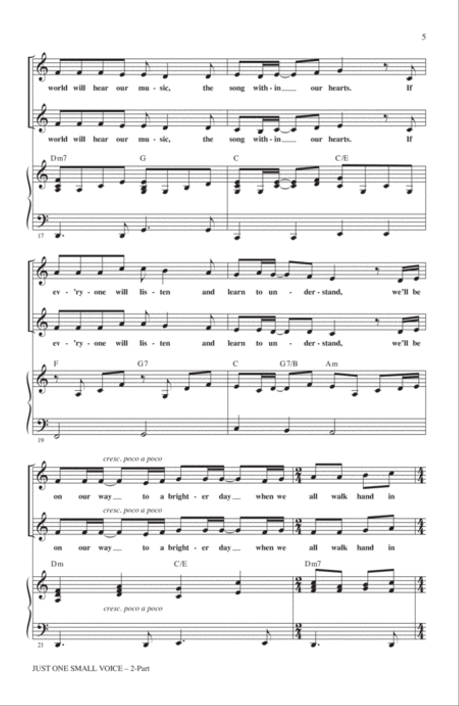 Just One Small Voice Just One Small Voice 2-Part scores gallery preview page 3