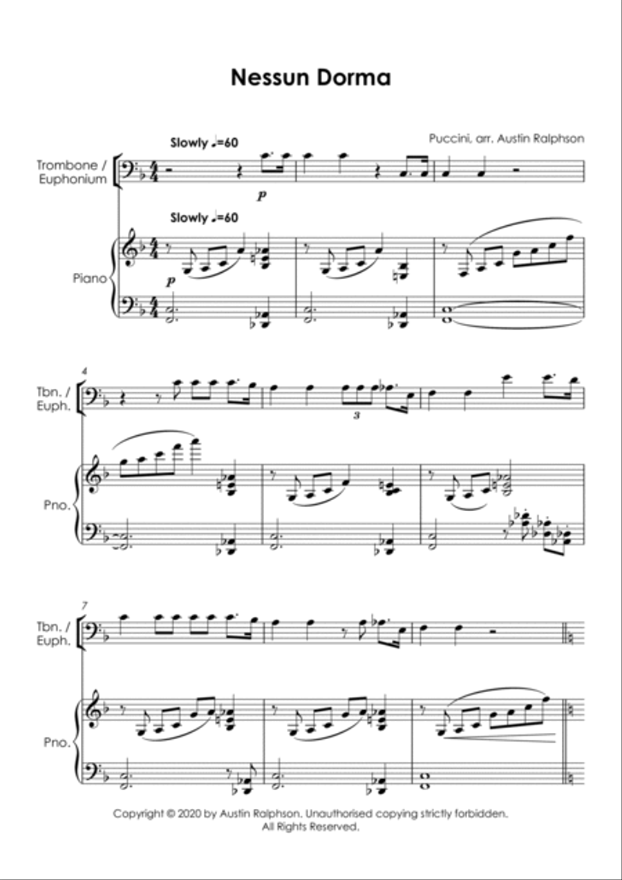 5 Beautiful Trombone or Euphonium Solos for Fun - with FREE BACKING TRACKS + piano accompaniment Euphonium scores gallery preview page 6