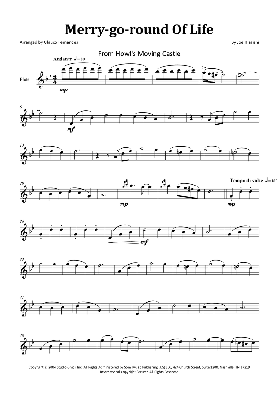 Merry-go-round Of Life Chamber Music scores gallery preview page 1