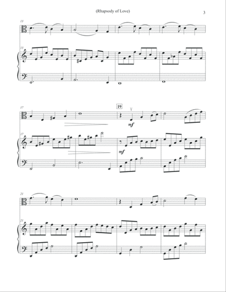 Rhapsody of Love - Romantic Viola Viola scores gallery preview page 3