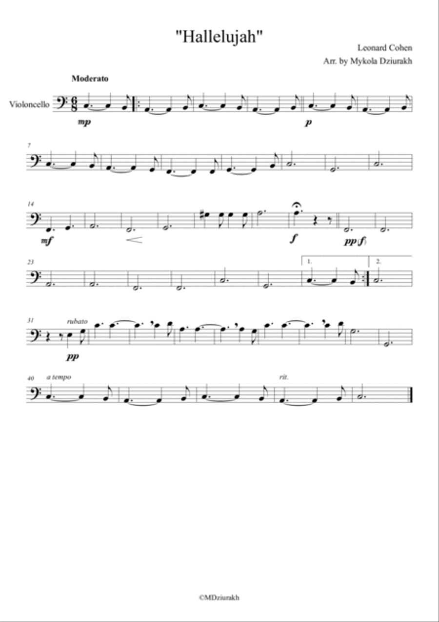 Hallelujah String Quartet scores gallery preview page 3