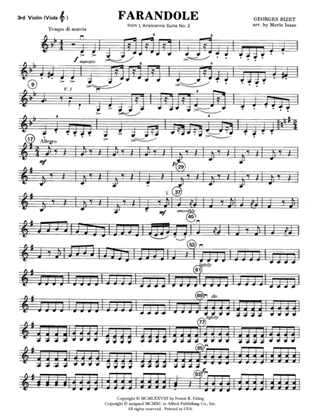 Farandole: 3rd Violin (Viola [TC])