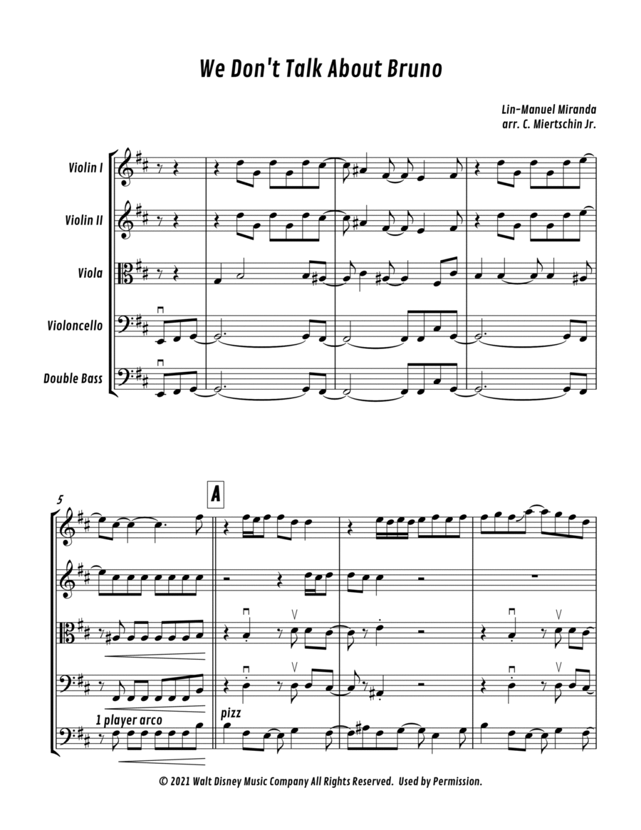 We Don't Talk About Bruno String Orchestra scores gallery preview page 1