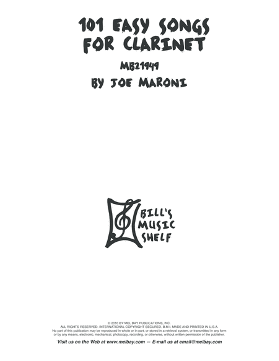 101 Easy Songs for Clarinet Clarinet Solo scores gallery preview page 2