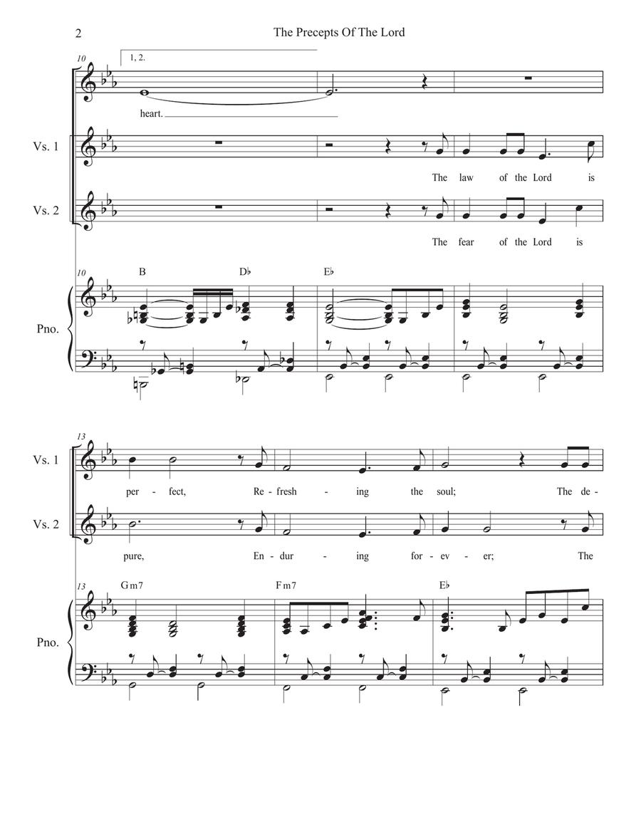 The Precepts Of The Lord (Vocal solo) The Precepts Of The Lord (Vocal solo) Piano, Vocal scores gallery preview page 2
