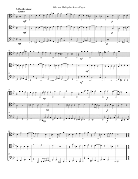 5 German Madrigals for Trombone or Low Brass Trio image number null