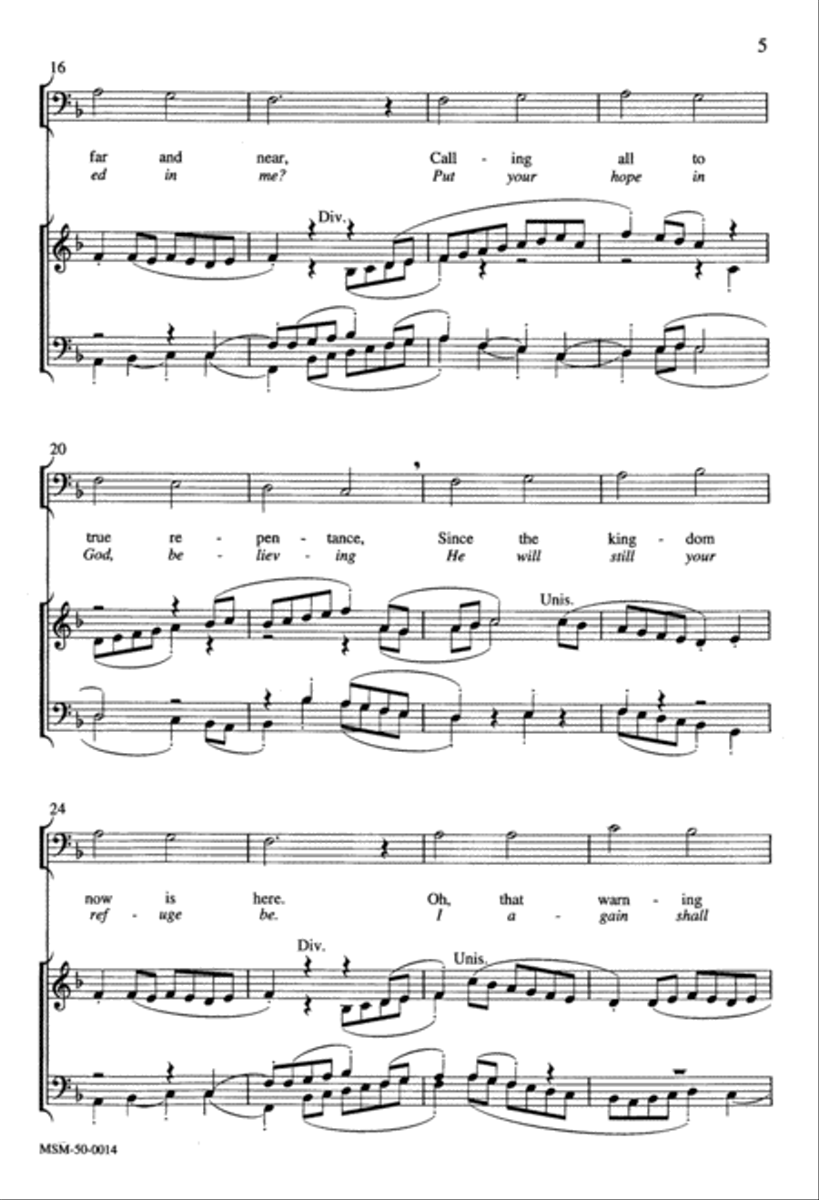 Comfort, Comfort Now My People As a Deer in Want of Water 4-Part scores gallery preview page 3
