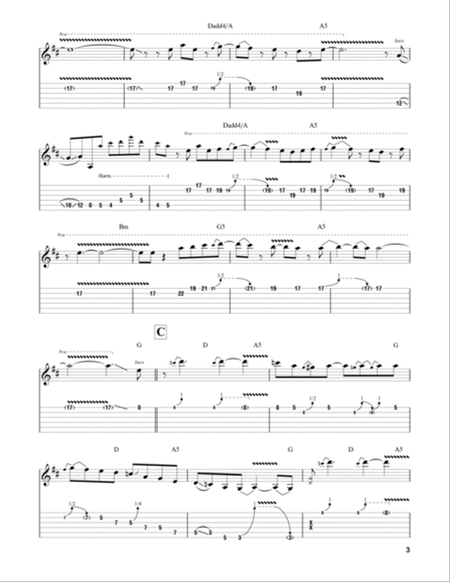 Summer Song Electric Guitar scores gallery preview page 3