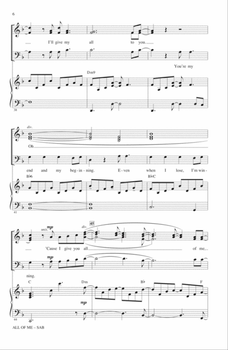 All Of Me (arr. Mac Huff) 3-Part scores gallery preview page 5