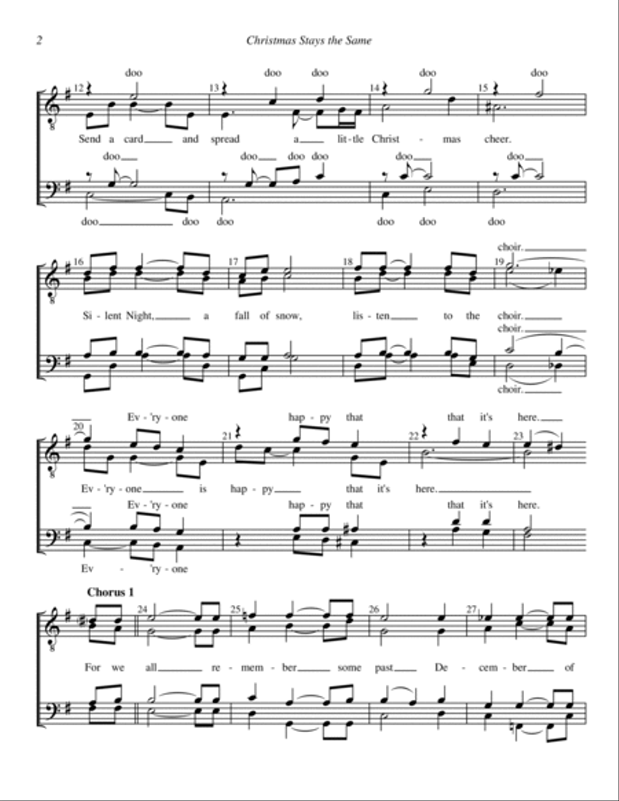 Christmas Stays The Same TTBB scores gallery preview page 2