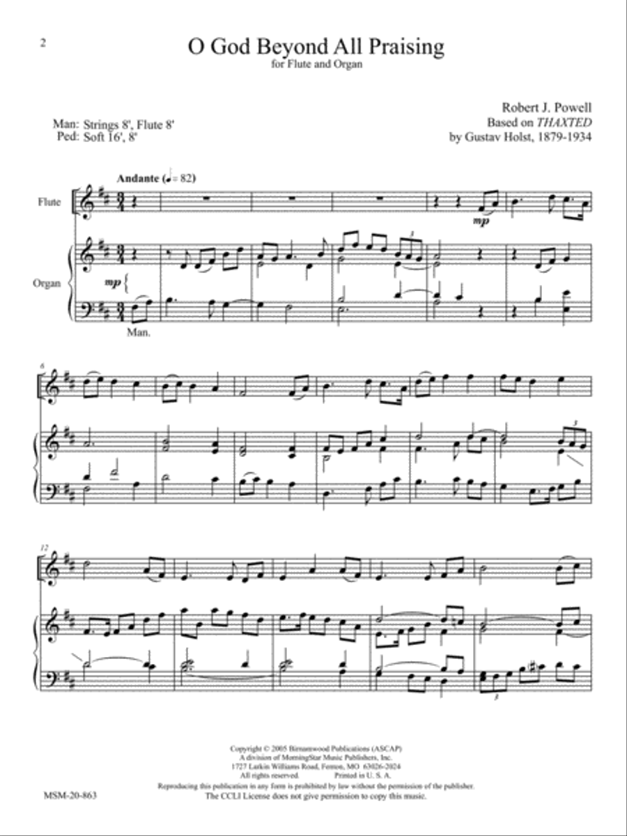 O God, Beyond All Praising Flute scores gallery preview page 3