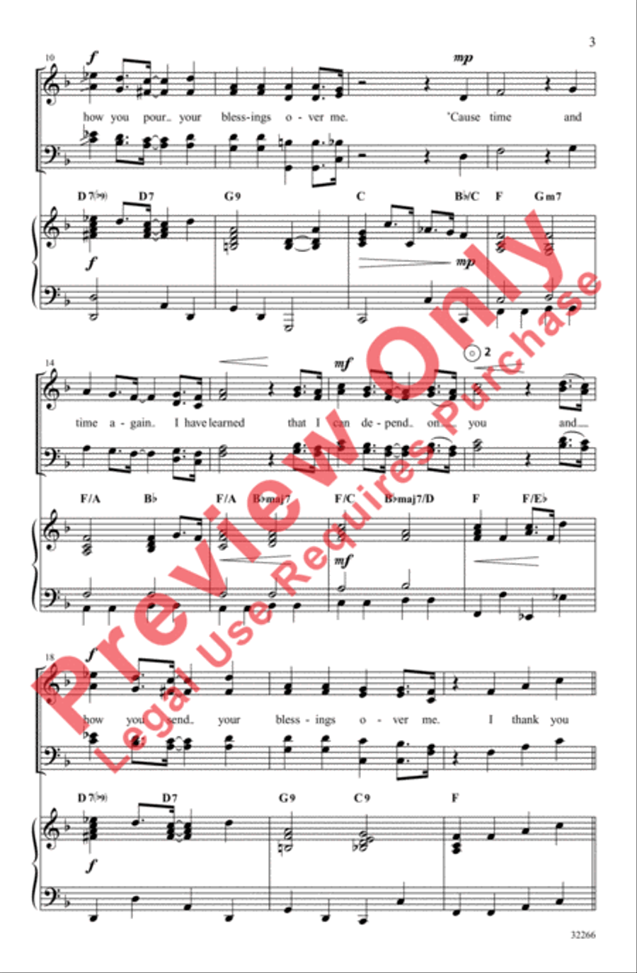 Blessings Over Me 4-Part scores gallery preview page 3