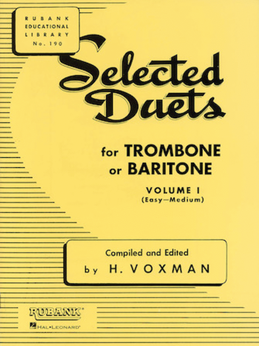 Selected Duets Trombone Or Baritone Vol1 Easy Medium