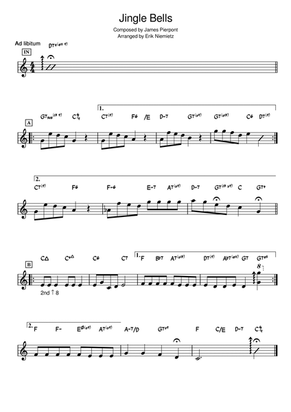 Jingle Bells (jazz arrangement for solo piano) image number null