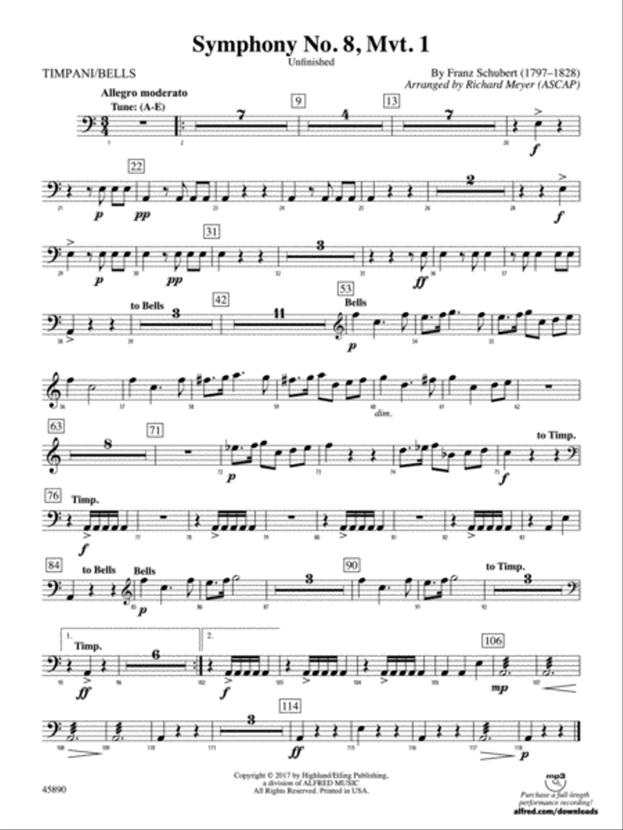 Symphony No. 8, Mvt. 1: Timpani Full Orchestra scores gallery preview page 1