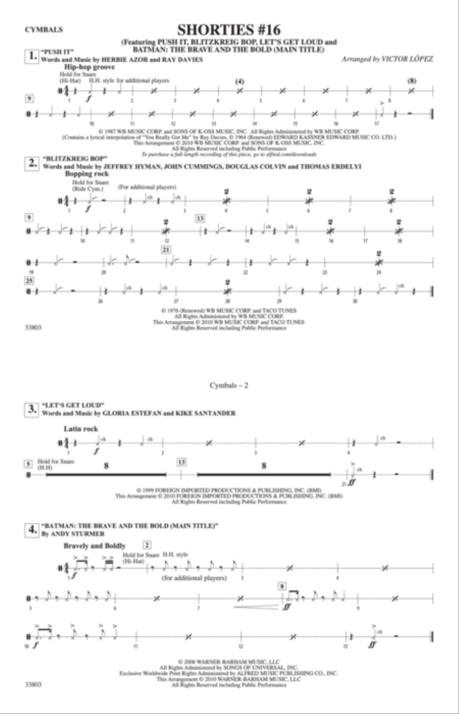 Shorties #16: Cymbals Marching Band scores gallery preview page 1