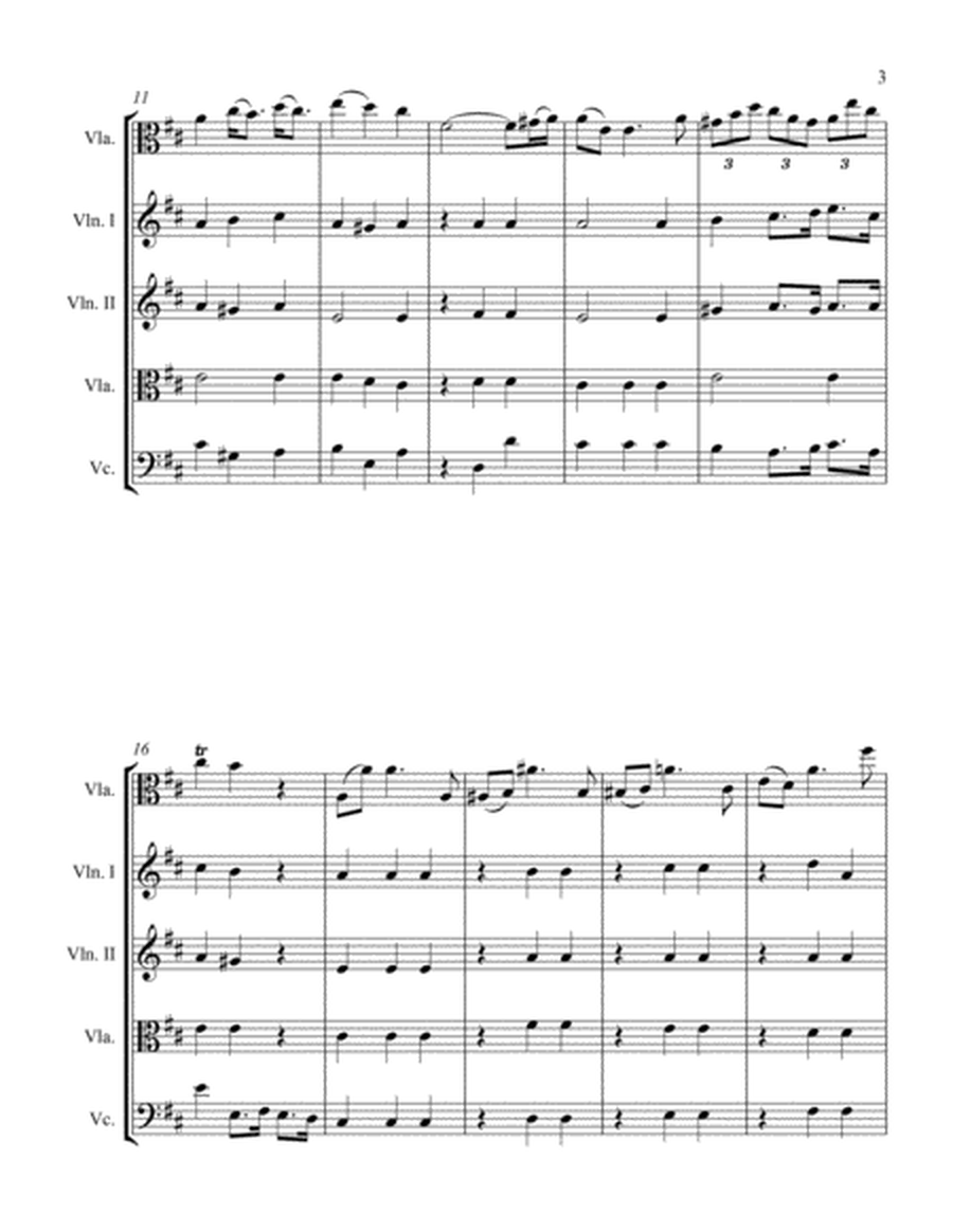 Sonata in D for Viola and String Quartet III. Allegro