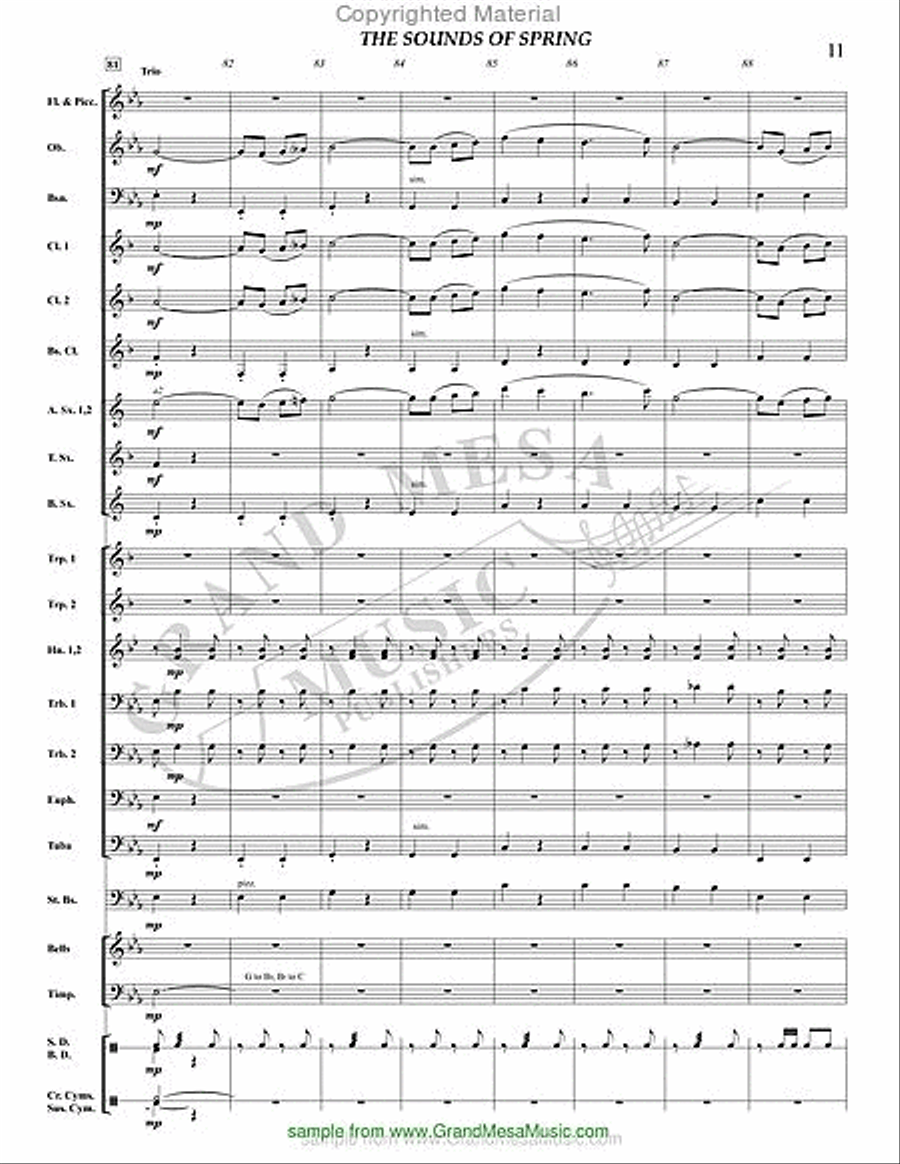 The Sounds of Spring The Sounds of Spring Concert Band scores gallery preview page 12