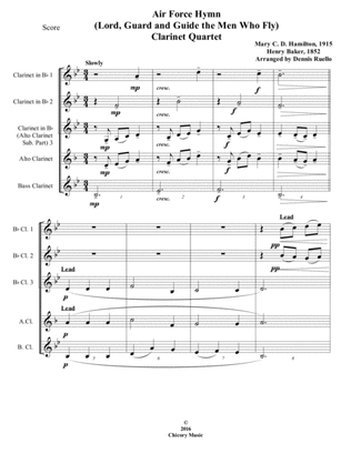 Air Force Hymn ("Lord, Guard and Guide") - Clarinet Quartet - Intermediate