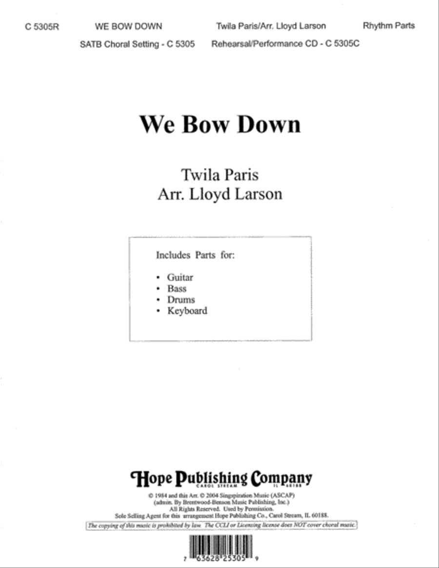 We Bow Down Set of Parts scores gallery preview page 1