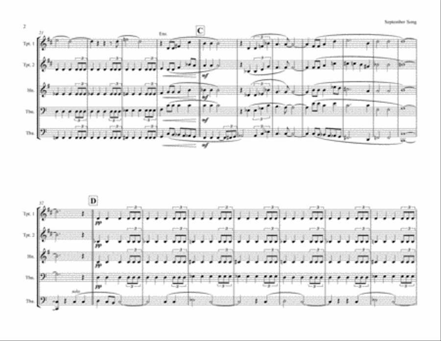 September Song September Song Brass Ensemble scores gallery preview page 2