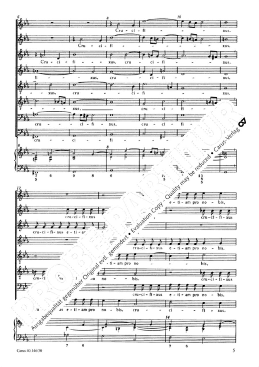 Crucifixus, SV 259 SSAATTBB scores gallery preview page 6