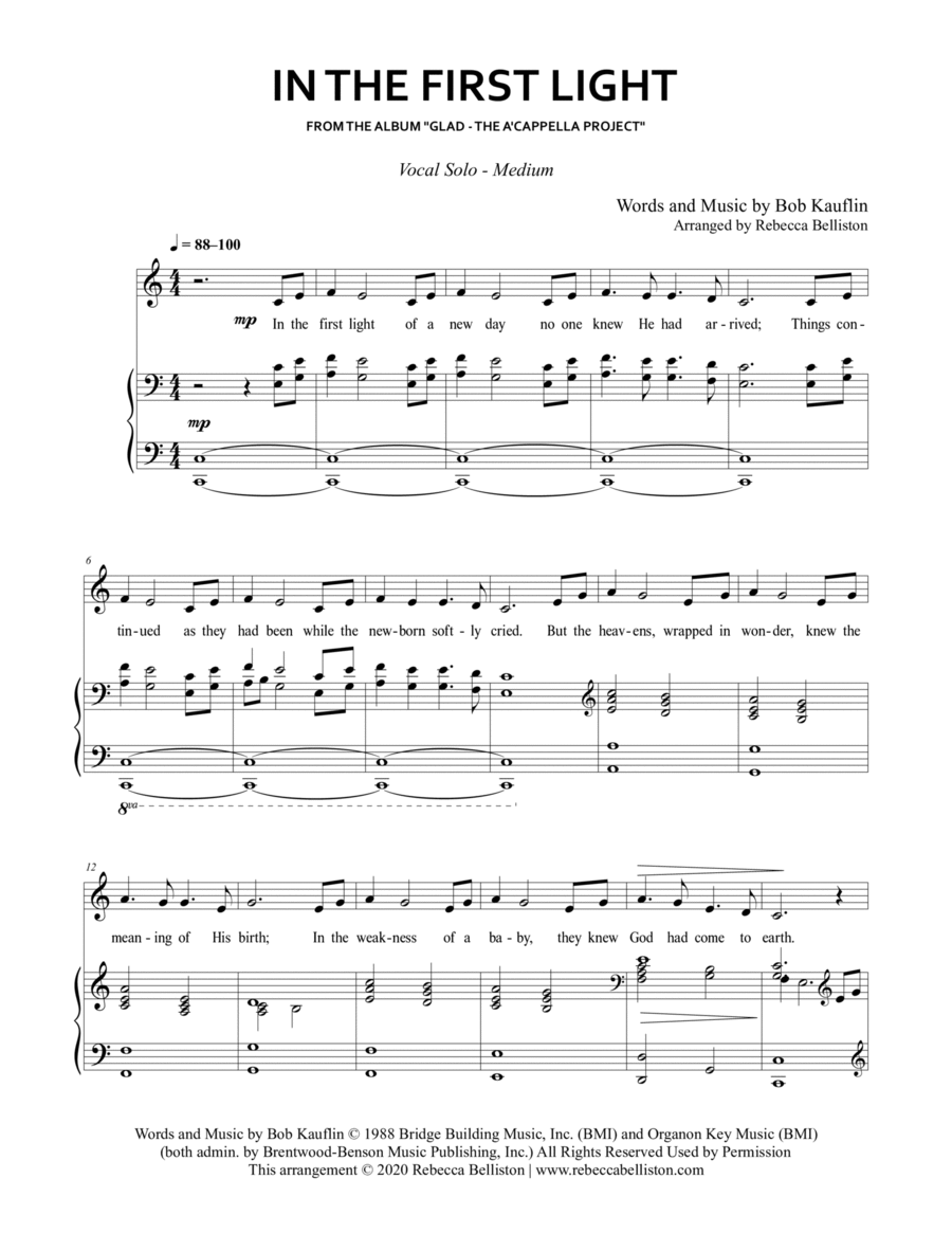 In The First Light Medium Voice scores gallery preview page 1