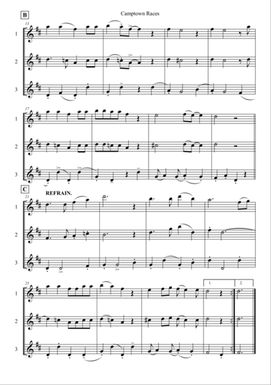 Camptown Races Woodwind Trio scores gallery preview page 2