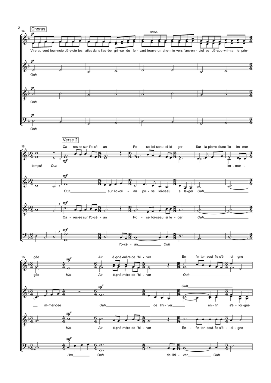 Caresse Sur L'océan Divisi scores gallery preview page 2
