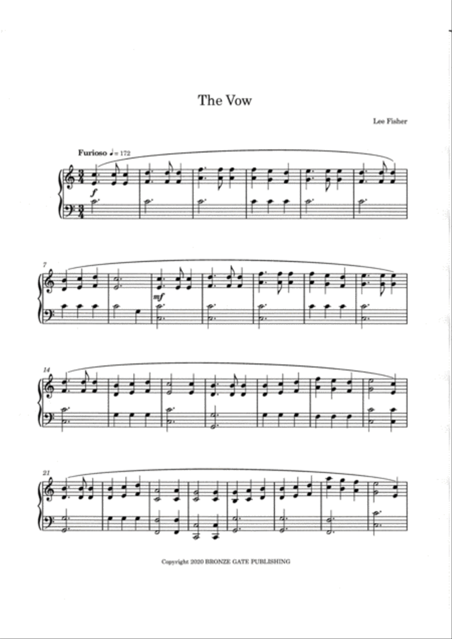 The Vow Piano Solo scores gallery preview page 1