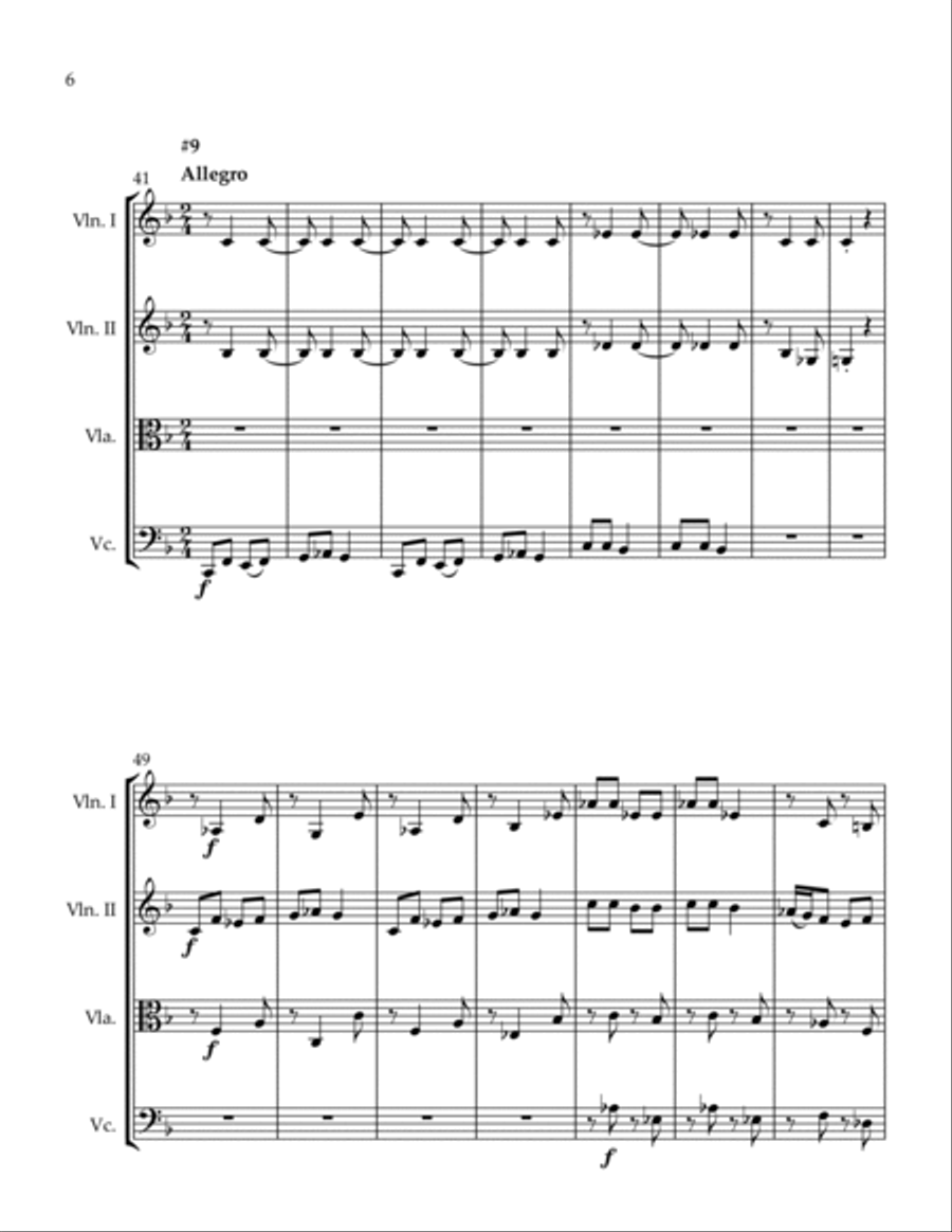 3 Romanian Carols Series 1 #8, 9, 10 String Quartet scores gallery preview page 6