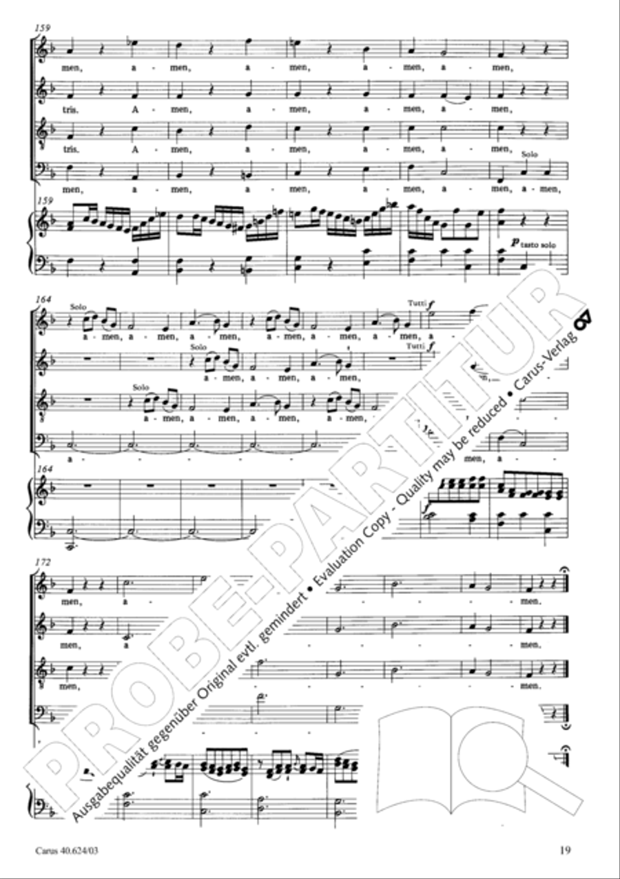 Missa brevis in F major 4-Part scores gallery preview page 20