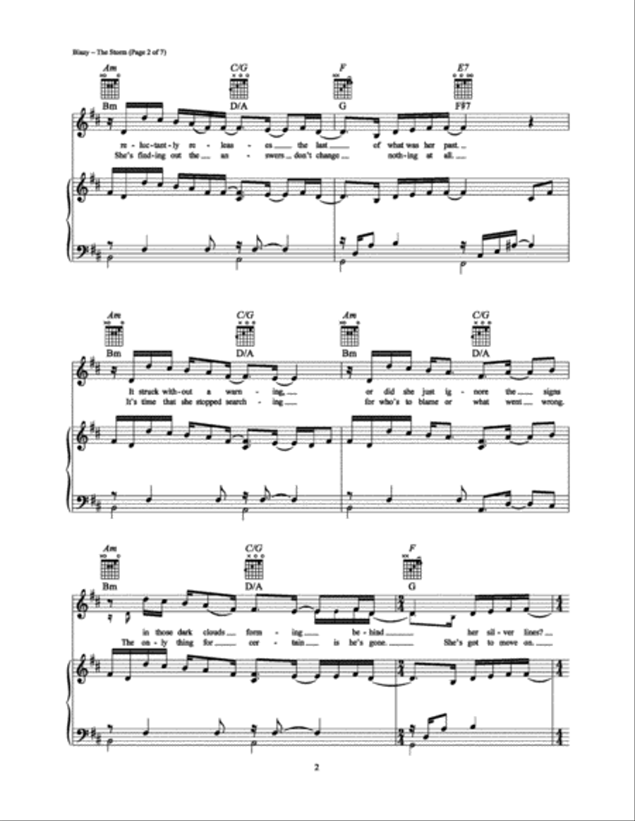 The Storm Piano, Vocal, Guitar scores gallery preview page 2