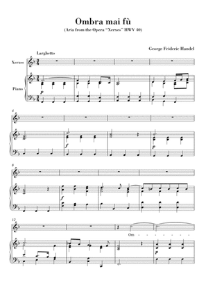 Ombra mai fu (for Voice and Piano) Original Key F major