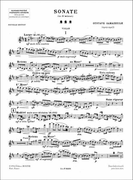 Sonate Violon-Piano